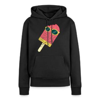 Eis - Frauen Premium Bio Hoodie - Schwarz - Vorne - Julia (174cm)