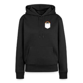 lgbt - Sweat à capuche Premium bio Femme - noir - Devant - Julia (174cm)