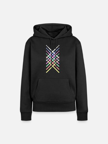 Pauke Schlagzeug Retro - Frauen Premium Bio Hoodie - Schwarz