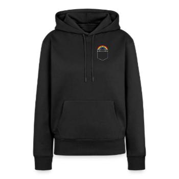 lgbt - Sweat à capuche Premium bio Femme - noir - Devant - Julia (174cm)
