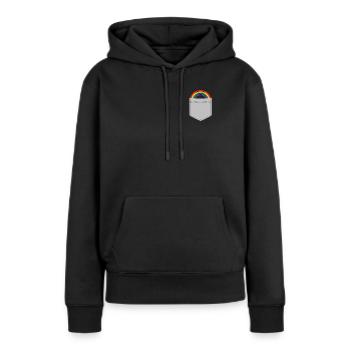 lgbt - Sweat à capuche Premium bio Femme - noir - Devant - Julia (174cm)