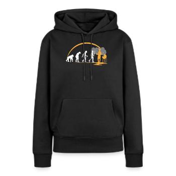 viande - Sweat à capuche Premium bio Femme - noir - Devant - Julia (174cm)
