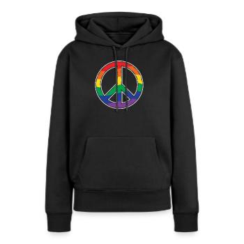 lgBT - Sweat à capuche Premium bio Femme - noir - Devant - Julia (174cm)