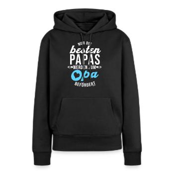 Opa Befördert zum Opi - Frauen Premium Bio Hoodie - Schwarz - Vorne - Julia (174cm)