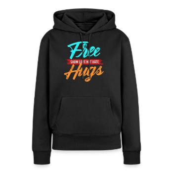 Umarmung Liebe - Frauen Premium Bio Hoodie - Schwarz - Vorne - Julia (174cm)