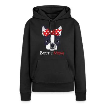 Boston Terrier Mom Bostie Women Girls - Women’s Premium Organic Hoodie - black - Front - Julia (174cm)