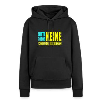 Bitte keine Fotos Ich bin Krank geschrieben - Frauen Premium Bio Hoodie - Schwarz - Vorne - Julia (174cm)