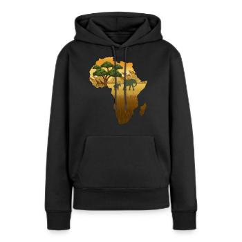 Afrika-Karten-Reggae - Frauen Premium Bio Hoodie - Schwarz - Vorne - Julia (174cm)