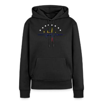 Herzschlag Venezuela - Frauen Premium Bio Hoodie - Schwarz - Vorne - Julia (174cm)