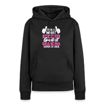 Großmutter Oma Grossmutter Enkel Mutter Geschenk - Frauen Premium Bio Hoodie - Schwarz - Vorne - Julia (174cm)