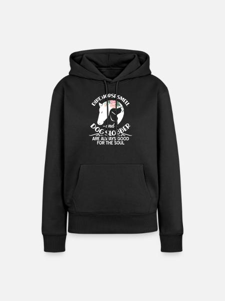 Pferd Hund - Frauen Premium Bio Hoodie - Schwarz