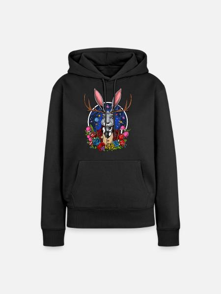 Psychedelische Jackalope - Frauen Premium Bio Hoodie - Schwarz