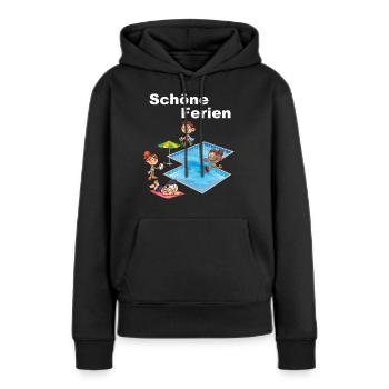 Schöne Ferien - Frauen Premium Bio Hoodie - Schwarz - Vorne - Julia (174cm)