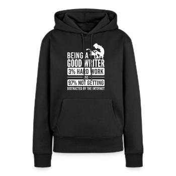 journalist - Frauen Premium Bio Hoodie - Schwarz - Vorne - Julia (174cm)