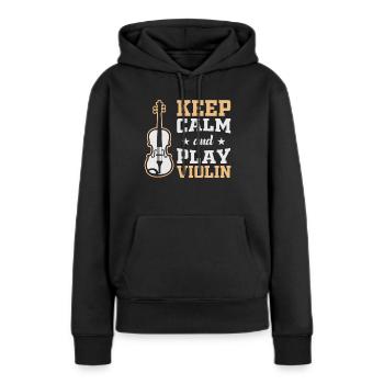 Violon violon - Sweat à capuche Premium bio Femme - noir - Devant - Julia (174cm)