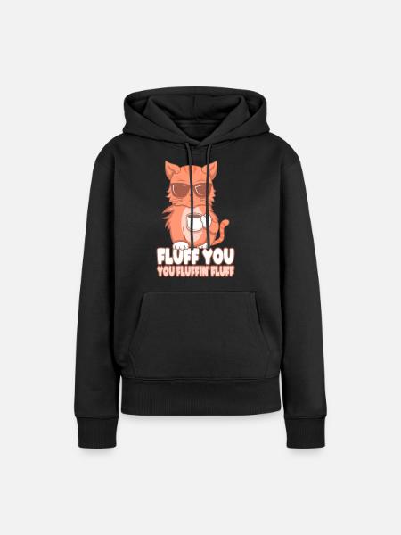 Katze, cat - Frauen Premium Bio Hoodie - Schwarz