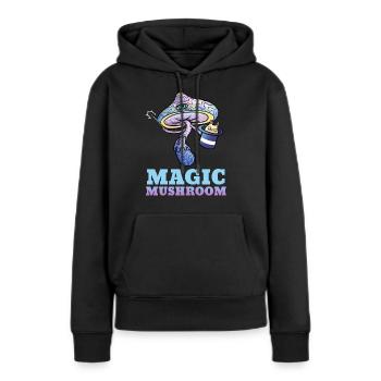Trippy Psilocybin Toadstool Gift Psy & Goa - Sweat à capuche Premium bio Femme - noir - Devant - Julia (174cm)