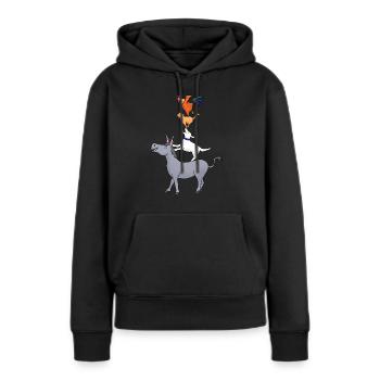 Musiciens de la ville de Brême, cadeau de Brême - Sweat à capuche Premium bio Femme - noir - Devant - Julia (174cm)