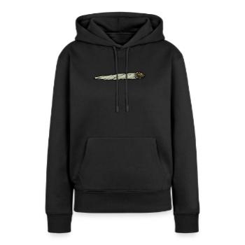 Kiffen Kiffer Joint - Sweat à capuche Premium bio Femme - noir - Devant - Julia (174cm)