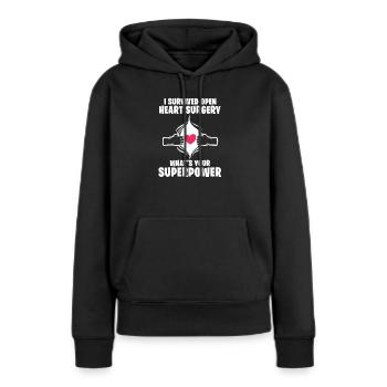 Herz Operation - Frauen Premium Bio Hoodie - Schwarz - Vorne - Julia (174cm)