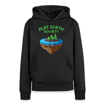 Flat Earth Society - Frauen Premium Bio Hoodie - Schwarz - Vorne - Julia (174cm)