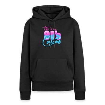 80er - Frauen Premium Bio Hoodie - Schwarz - Vorne - Julia (174cm)