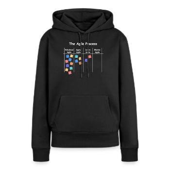 Processus Agile AOE gestion de processus de projet - Sweat à capuche Premium bio Femme - noir - Devant - Julia (174cm)