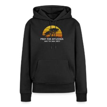 Pray for Amazonia Amazonie Amazonie Forêt tropicale - Sweat à capuche Premium bio Femme - noir - Devant - Julia (174cm)
