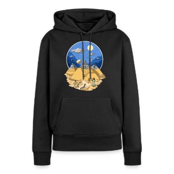Ägyptische Pyramiden der UFO-Ausländer - Frauen Premium Bio Hoodie - Schwarz - Vorne - Julia (174cm)
