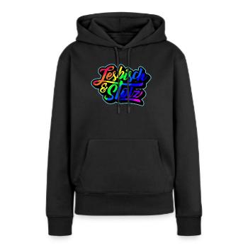 Lesbisch & Stolz - Frauen Premium Bio Hoodie - Schwarz - Vorne - Julia (174cm)