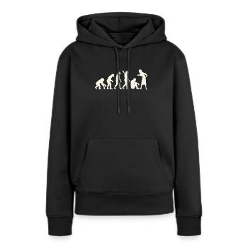 célibataire - Sweat à capuche Premium bio Femme - noir - Devant - Julia (174cm)