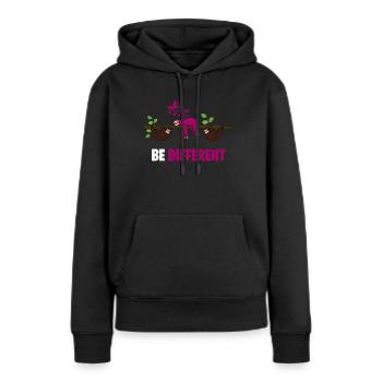 SOYEZ DIFFÉRENT soyez différent Sloth Sloth Design - Sweat à capuche Premium bio Femme - noir - Devant - Julia (174cm)