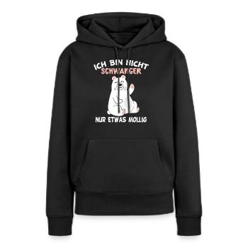 Ich bin nicht schwanger nur etwas mollig - Frauen Premium Bio Hoodie - Schwarz - Vorne - Julia (174cm)
