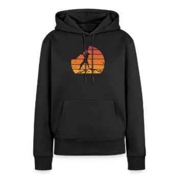 grimpeur - Sweat à capuche Premium bio Femme - noir - Devant - Julia (174cm)