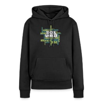 Assistant social Assistant social Éducateur social - Sweat à capuche Premium bio Femme - noir - Devant - Julia (174cm)