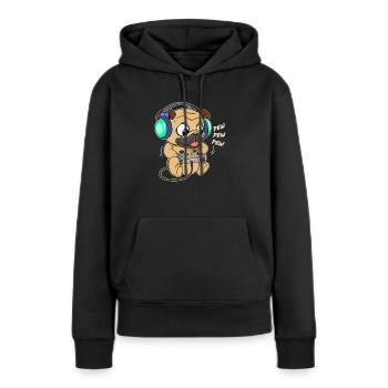 Jeu vidéo en ligne Pug Dog Puppy Gamer Gaming - Sweat à capuche Premium bio Femme - noir - Devant - Julia (174cm)