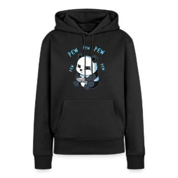 Panda Bear Online Jeu vidéo Pew Gamer Gaming sur PC - Sweat à capuche Premium bio Femme - noir - Devant - Julia (174cm)