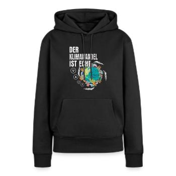 Umweltschutz - Frauen Premium Bio Hoodie - Schwarz - Vorne - Julia (174cm)