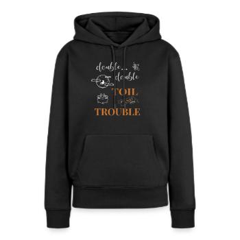 Halloween sorcière paroles drôles - Sweat à capuche Premium bio Femme - noir - Devant - Julia (174cm)