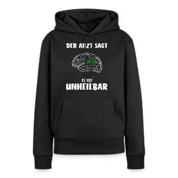 Unheilbar Pfadfinder lustiges Geschenk - Frauen Premium Bio Hoodie - Schwarz - Vorne - Julia (174cm)