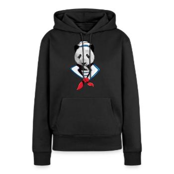 Marin marin - Sweat à capuche Premium bio Femme - noir - Devant - Julia (174cm)