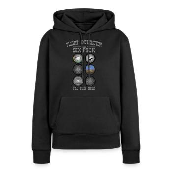FLIGHT INSTRUCTOR SIXPACK Geschenk Für Fluglehrer - Frauen Premium Bio Hoodie - Schwarz - Vorne - Julia (174cm)