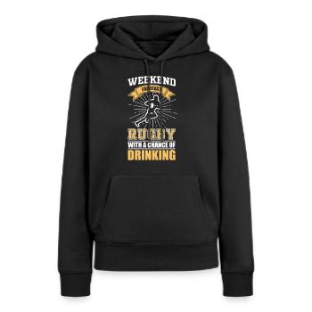 Rugby Freizeit - Frauen Premium Bio Hoodie - Schwarz - Vorne - Julia (174cm)
