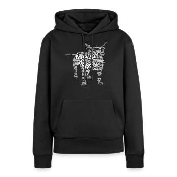 Association anglaise Bull Terrier Silhouette - Sweat à capuche Premium bio Femme - noir - Devant - Julia (174cm)