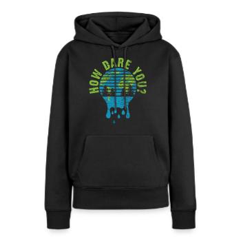 Fridays For Future Politique - Sweat à capuche Premium bio Femme - noir - Devant - Julia (174cm)
