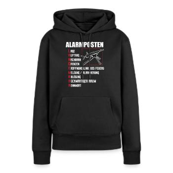Consultation sur le transfert des forces armées allemandes LANGEMARK - Sweat à capuche Premium bio Femme - noir - Devant - Julia (174cm)