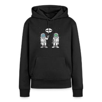 L'astronaute vous bénisse l'espace Spaceman - Sweat à capuche Premium bio Femme - noir - Devant - Julia (174cm)