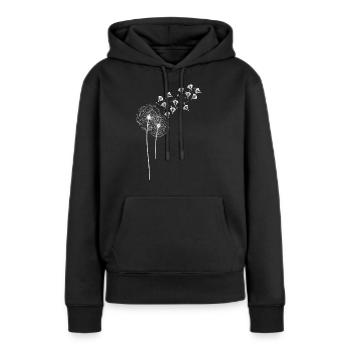 Les pilotes de parapente volent de pissenlit - Sweat à capuche Premium bio Femme - noir - Devant - Julia (174cm)