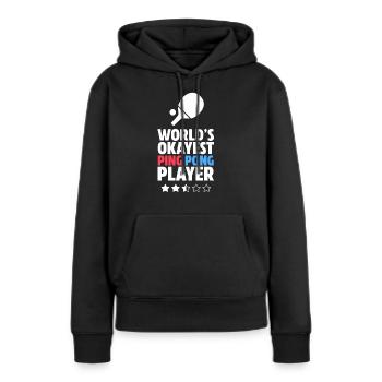 Ping Pong Ping Pong Cadeau - Sweat à capuche Premium bio Femme - noir - Devant - Julia (174cm)