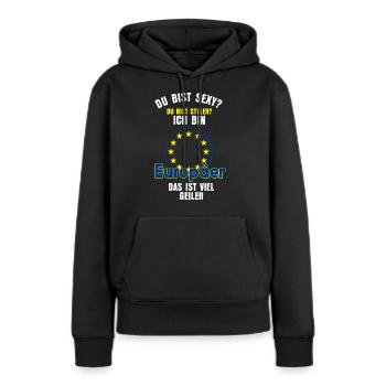 Europäer Europa - Frauen Premium Bio Hoodie - Schwarz - Vorne - Julia (174cm)